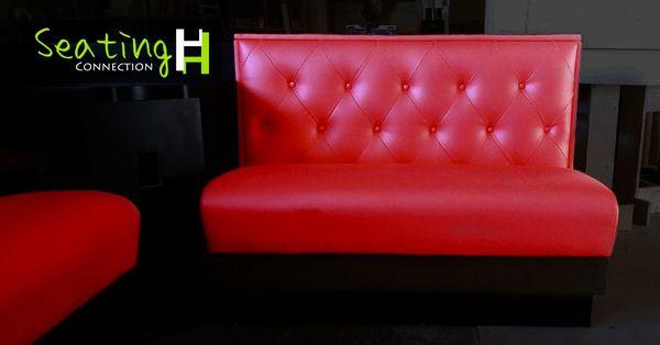 Diamond tufted vinyl booth all wood frame manufactured in our local factory MADE IN USA