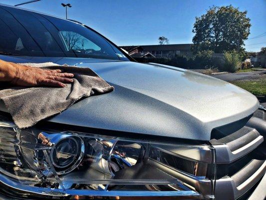 waxing included with detailing, provides a long lasting protection to your vehicles exterior