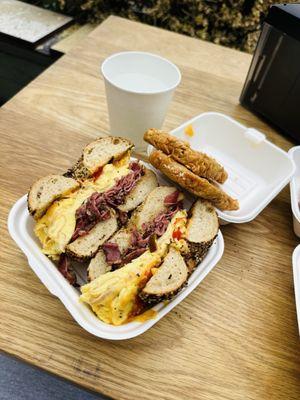 Pastrami Egg & Cheese bagel