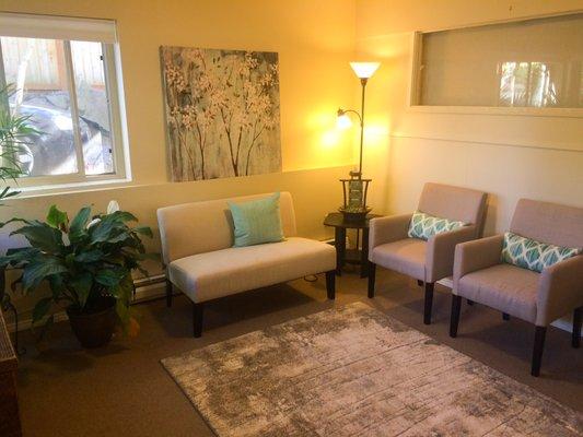 Relax in our cozy waiting room.
