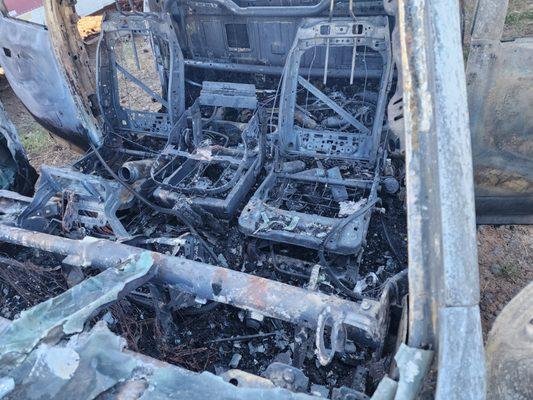 What is left of the truck that almost took my husband's life. Thank you Lithia, for doing nothing.