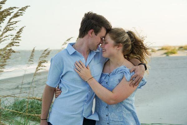 couple after marriage proposal on Isle of Palms