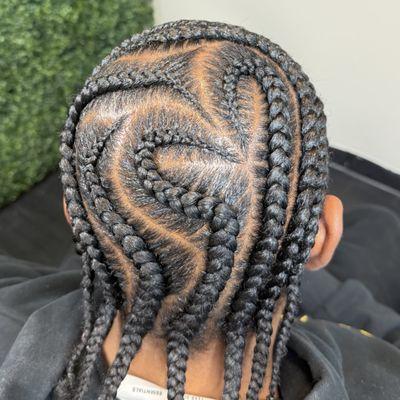 Braids styled with precision