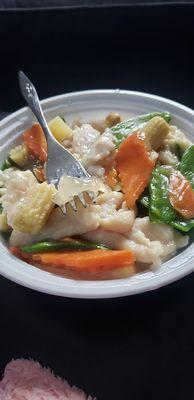 chicken and snow pea pods (and slime)