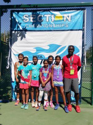 Girls 12's Advanced Summer Gar Glenney Cup Team. 2nd place at USTA Same Gender Sectionals in Fresno, CA Summer 2016.