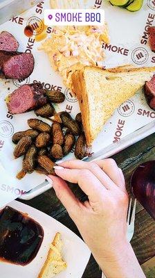 The sausage and pimento cheese board.