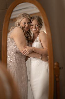 Bridal hair and makeup on Bride and mom
