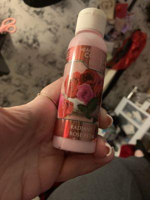 This was the gift I received after I was finished. Rose petals scented.