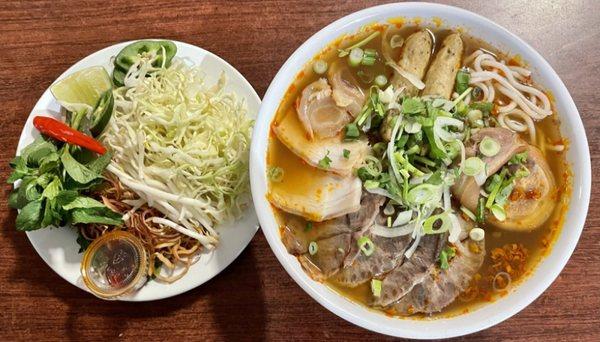 Spicy Beef Noodle Soup with Pork, Ham