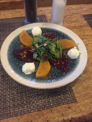 We shared the beet salad with goat cheese.