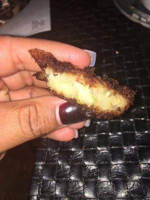 Shrimp toast.. so mushy on inside.. wasn't cooked! :(