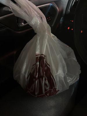 This is the bag of food that I got