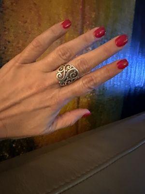 Dip manicure for valentines