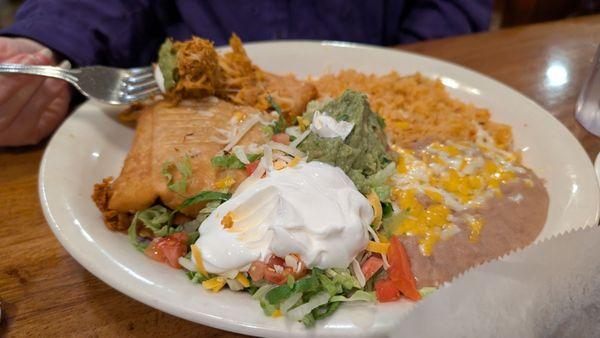 #3 Lunch Special. Chicken Chimichanga.