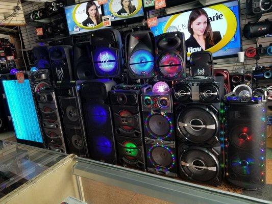 All sizes Bluetooth high power speakers available. Personal use ,for home,for party dj style loud.