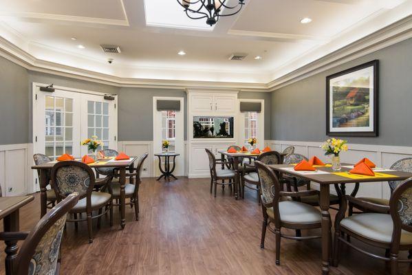 Three delicious meals are served each day in one of our dining rooms.