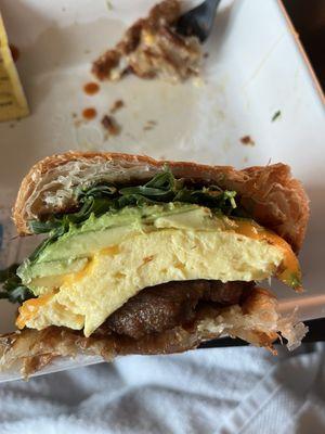 Turkey sausage with egg and avo