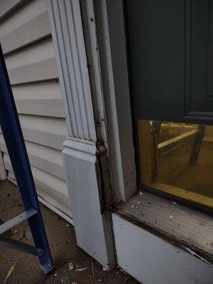 Old Storm Door trim rotted away!