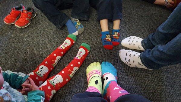 Crazy socks worn by a few!