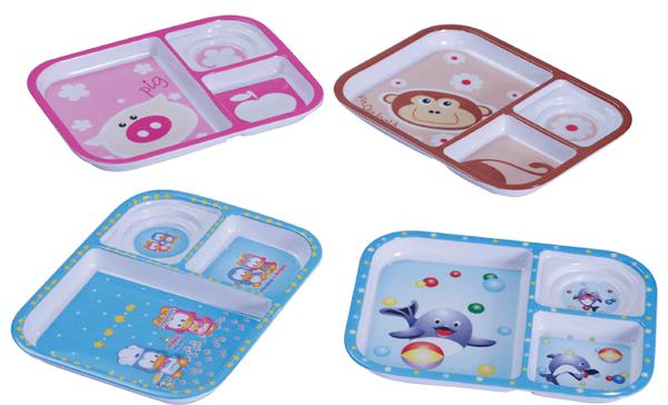 Plastic melamine kid divided plates