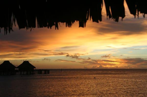 Dreamy Bora Bora overwater bungalow. Can you see yourself watching this sunset? Which resort is it?