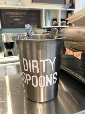 Metal spoons for tasting