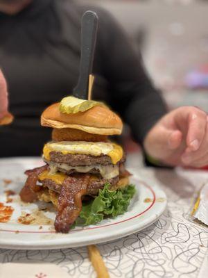 Closeup of the burger challenge