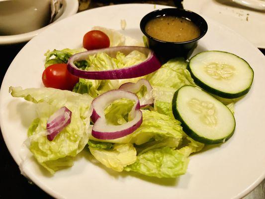Salad with outstanding dressing.