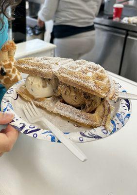 Waffles and ice cream