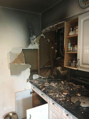 Kitchen Fire to a house in Suffolk County New York