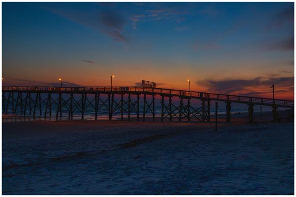 Oak Island Pier at Sunset
