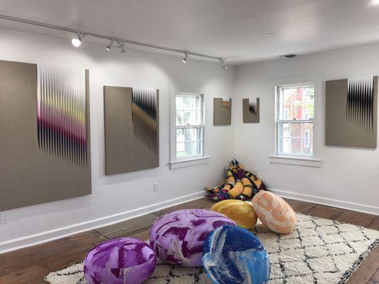 These paintings on raw canvas by Line Busch are everything