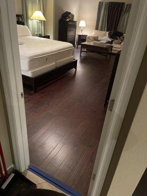 After photo of the floors installed in the master