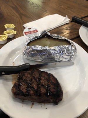 8 oz. sirloin with baked potato