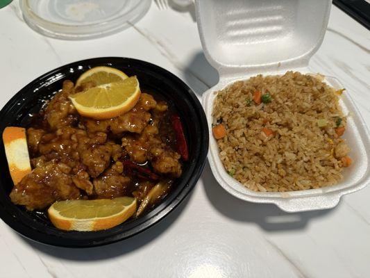 Orange chicken and fried rice!