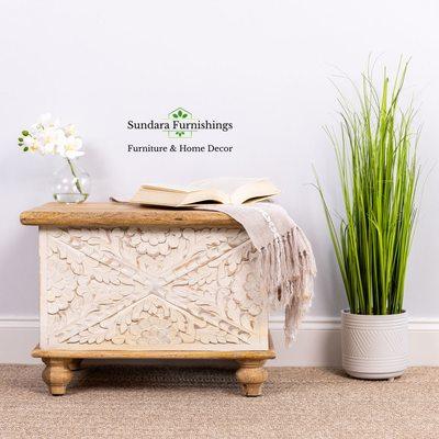 Shop our collection of hand-crafted solid wood trunks. In stock and ready to pick up or ship. Visit https://sundarashop.com