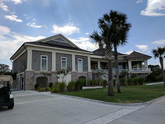 Side/rear view of the beautiful clubhouse.