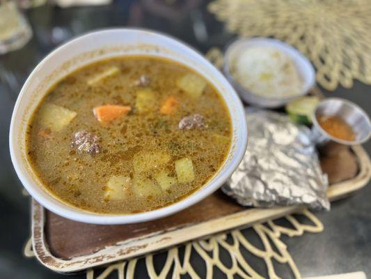 Albondigas (meatball soup)