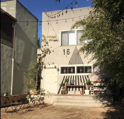 The patio is a real gem right off Silver Lake Blvd.