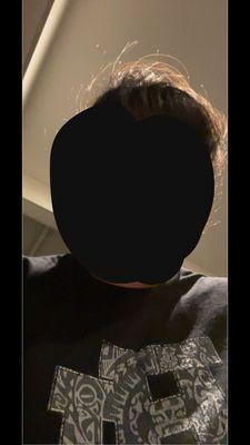 Haircut with the terrible homemade bangs lol