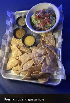 Fresh chips and guacamole