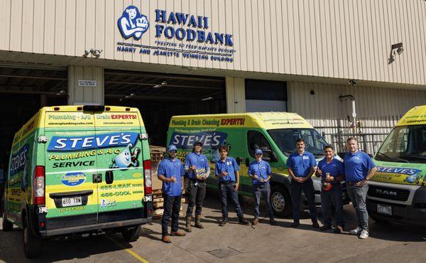 Steve's Guarantee: We Do It Right, We Make It Right, Or It's Free, and every job we do helps feed families through the Hawaii Foodbank.
