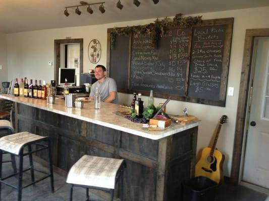 Inside for a cool glass of Pony Express red!