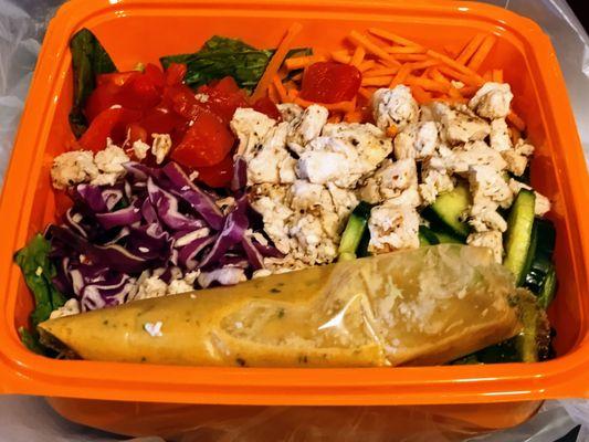 Thai salad. I paid for extra chicken and didn't get it again...