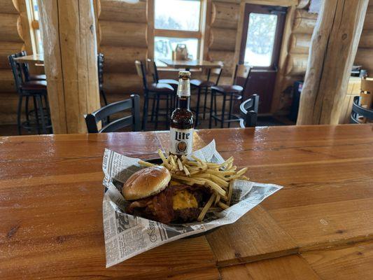 Smash Burger with hand cut fries