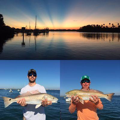 Sunrise - and 2 Redfish.
