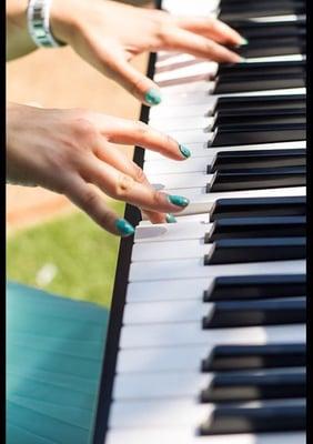 Playing piano for the wedding ceremony and cocktail hour of a very special bride in Georgetown, TX!