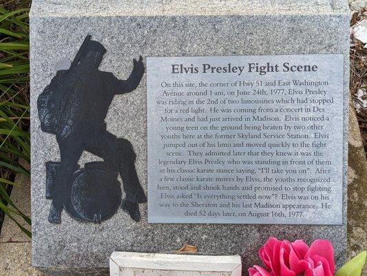 Elvis Presley Fight Scene Plaque