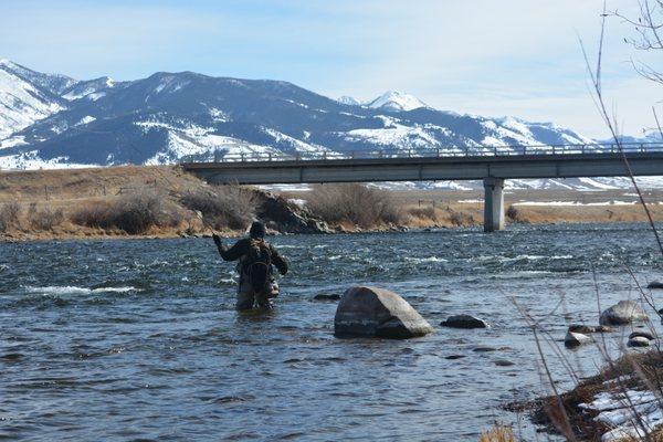 Working a productive area on the Madison River.