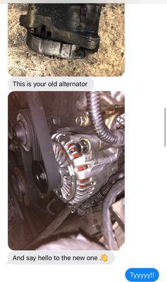 Sent real-time text updates of my new part and installation.